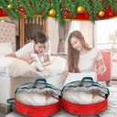 Shappy 6 Pcs 24 x 7 Inch Christmas Wreath Storage Bag Plastic Storage Containers for Wreaths Container Christmas Decorative Xmas Plastic Bag Holder Handles Dual Zipper Holiday Wrapping