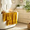 COZYART Luxury Bath Towels 4 PCS, 27x54 650 GSM Turkish Cotton, Gold | Zero Twist 100% Ring Spun Cotton, Fluffy, Ultra Soft, Super Absorbent, Quick Dry, Large Towels for Hotel Spa Bathroom Shower, Gold