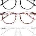 IBOANN Iconic Blue Light Glasses for Woman - Computer Glasses 99% Blue Light Blocking - Anti Eyestrain & UV Glare Protection (*A1 Light Black & Leopard & Transparent)