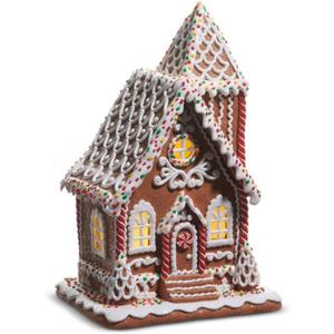 RAZ Imports Lighted Sprinkle Gingerbread House, 12.75-Inch, Multicolor
