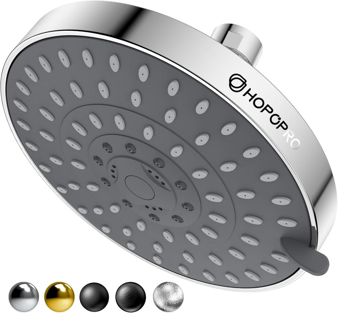 HOPOPRO 5-Mode - The Washington Post, NBC News, Today TV Show Recommended - High Flow Fixed Showerheads (6 Inch Chrome)