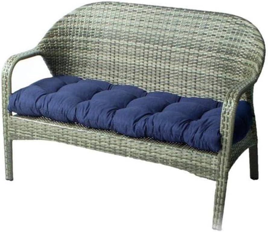 Indoor/Outdoor Bench Cushion, Cotton, for Garden Furniture, Loveseat Cushion, 51.2"x19.7" Patio Wicker Seat Cushions for Lounger Bench (Navy Blue),