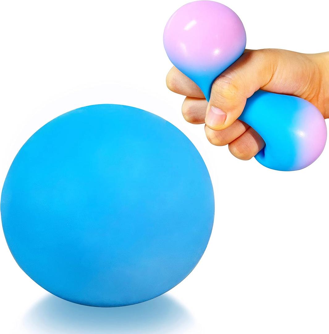 Squishy Dough Stress Ball Squeeze Toy (1 Pack) Squishy Stress Balls for Kids and Adults, Funny and Soft Change Color Squeeze Ball, Squish Ball, Ideal for Anxiety Relief, Autism, ADHD (Blue)