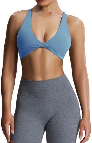Aoxjox Women's Workout Sports Bras Fitness Sienna Low Impact Bra Yoga Crop Tank, S