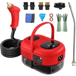 2500W Handheld Steam Cleaner,Portable Car Steamer For Auto Detailing,High-Temperature and Pressure Steam Cleaner For Home, Steam Cleaning Machine for Furniture,Kitchen,Grout,Floor,Tile (5-Red)