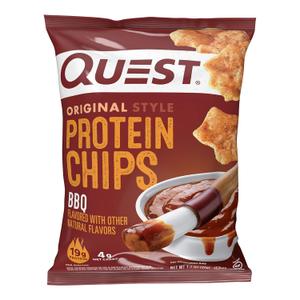 Quest Nutrition BBQ Protein Chips, 19g Protein, 4g Net Carb, Gluten Free, 1.1 oz (Pack of 12) (EXP 08/05/26)