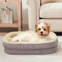 Orthopedic Dog Bed for Small Dogs Breeds, High Density Egg Crate Foam Dog Sofa Beds,Oval Kennel Bed, Pet Couch Bed with Four Sided Bolster, Removable Washable Cover& Non-Slip Bottom, 17" x 23"