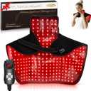 Wearable Red Light Therapy Wrap 3.0 for Neck and Shoulder 660nm and 850nm LED Infrared Heating Pad with 288 LEDs, Deep Warming Muscle Comfort, Adjustable Timing, Relaxing Neck Device for Home Use