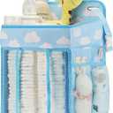 Maliton Hanging Diaper Organizer - Diaper Stacker for Changing Table, Crib, Playard or Wall & Nursery Organization Baby Shower Gifts for Newborn (Blue Cloud)