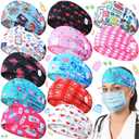 Jexine 12 Pcs Nurse Headbands for Women Non Slip Nursing Headbands with Buttons Dental Assistant Accessories Hygienist Doctor Gifts Elastic Hair Bands (Stylish)