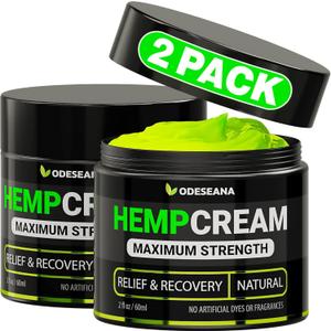 (4 Pack) Hemp Cream for Joint, Back, Knees, Neck, Elbows - Anti inflammatory, Muscle Relaxer, Maximum Strength - High Strength Relief Hemp Oil Extract Lotion with MSM, Arnica, Turmeric - 4 oz Total
