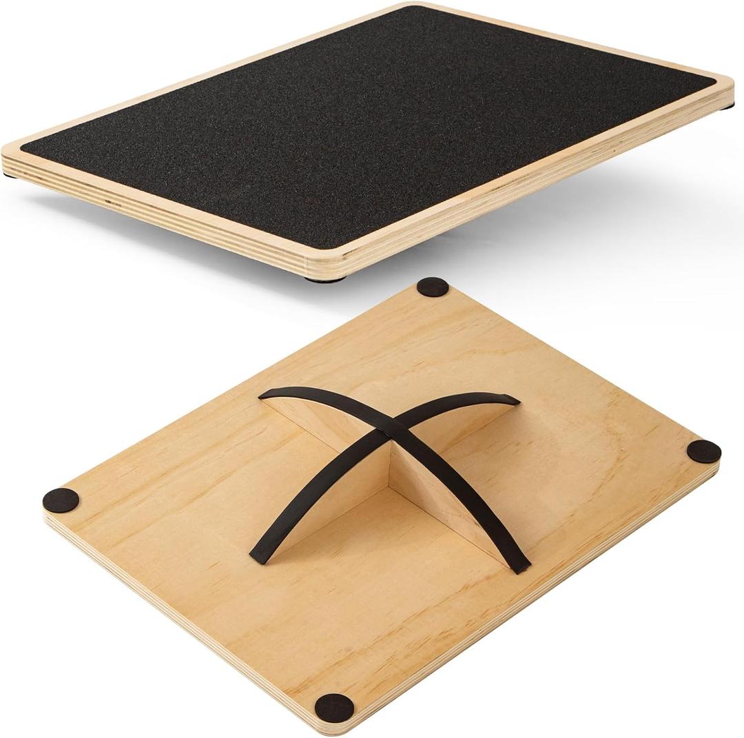 Wooden Rocker Balance Board for Adults Anti-Slip 350LBS Balance Trainer for Standing Desk, Physical Therapy & Core Strength Durable Wooden Rocker Board for Office & Rehab