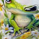 AILONEN Green Frog Shower Curtain,Cute Cartoon Frog Waterproof Fabric Shower Curtain for Bathroom,Beautiful Sunflower Kawaii Tree Frog Shower Curtain Set with Hooks for Kids Boys Girls,72" W*78" H