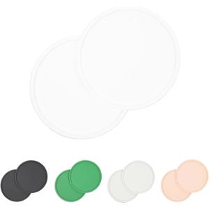 Waggo Habit Silicone Dog Placemat – Set of 2 Modern Heavyweight Silicone Dog Food Mats, Dishwasher Safe, Non-Slip, Solid Color – White (Large, 9")