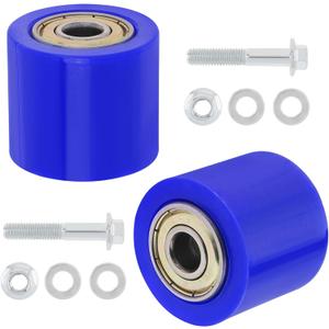 Windance 2Pcs 8mm Chain Tensioner Guide Wheel, Drive Chain Pulley Roller for Dirt Pit Bikes Street Bikes Motorcycles ATV Off Road (Blue)
