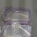 Hoolerry 4 Pcs Hard Clear Zipper Case Makeup Bags Plastic Zipper Pouch Transparent Storage Box Containers for Cosmetics, Snacks, Building Blocks, Puzzles(Clear,7.5 x 3.9 x 2 in,Purple)