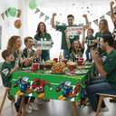 2 x Football Party Tablecloth  3 Pack 108" x 54" Plastic Table Covers, Comic Style Design with Its Game Time & Players  Disposable Table Cloths for Football Birthday, Tailgate, Game Day Decorations