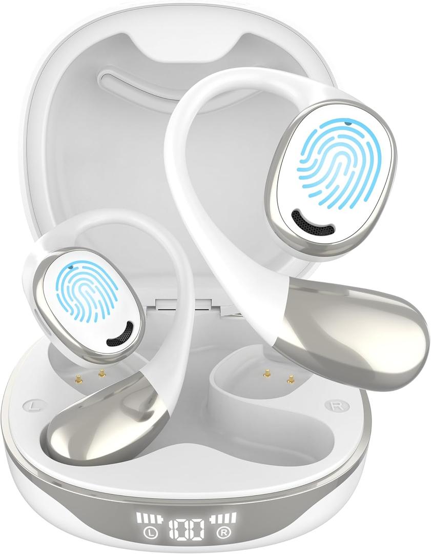 OWS Translator Earbuds: 3in1 Translator Earphones 144 Languages & Accents & 8 Offline Translation Packs HD Sound Quality Long Battery Life, Ideal for Travel & Business, Milkywhite
