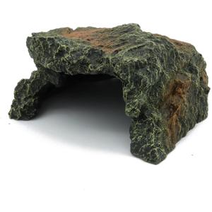 JIHAQUA Reptile Rock Hide Cave, Aquarium Habitat Decor Rock Tortoise Hideout for Lizards, Turtles, Reptiles, Amphibians, Fish