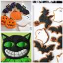 2 x Halloween Cookie Cutters, 6Pcs Cookie Cutters Holiday Shapes Molds Pumpkin, Ghost, Spider Web, Bat, Cat Head, Skull Cookie Cutters with Decorating Instructions (Silver)