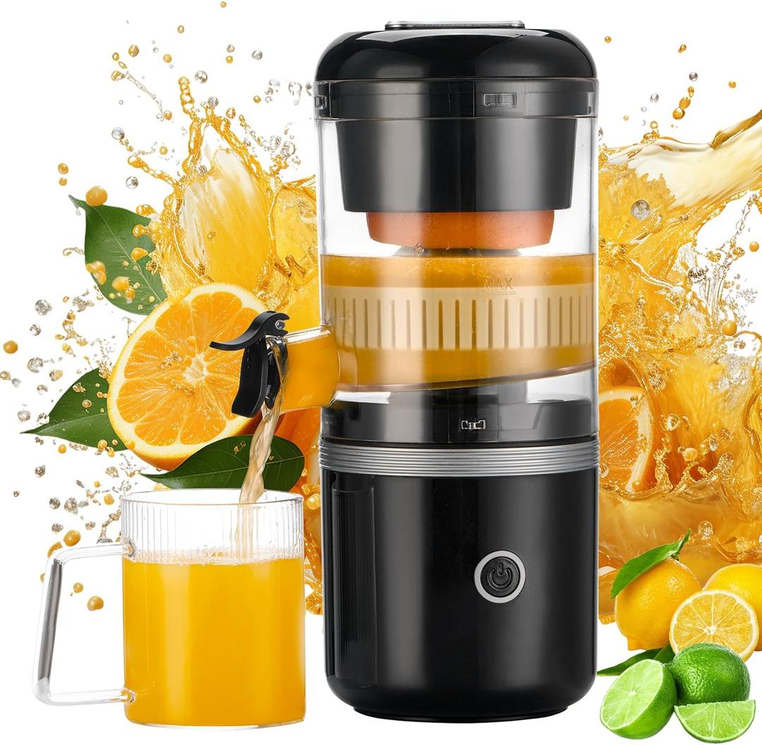 Eletric Citrus Juicer Machine, Orange Juicer Squeezer Rechargeable with USB Cable,Portable Juicer, Black