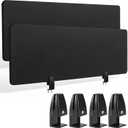 Wesiti 2 Pcs Acoustic Desk Divider Noise Reducing Desk Privacy Panel for Student Table Standing Sound Proof Divider Desktop Claw Office Furniture Partition for Classroom(Black,47.24 x 15.75 Inches)