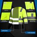 Hi Vis Long Sleeve Reflective T Shirts Safety Work Shirts Black Bottom Fast Dry for Men 12PCS (Yellow, XL)