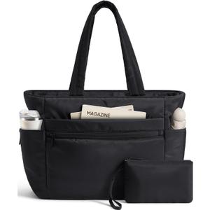TOPEAST Tote Bag for Women Puffer Travel Carry On Bags with Laptop Compartment & Cup Holder Work Tote for Weekend Overnight, Size: 17 Inch-32L