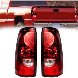 Tail Light Assembly Compatible with 2003 2004 2005 2006 Chevy Chevrolet Silverado 1500 1500HD 2500 2500HD 3500 Rear Taillight Brake Lamp with Bulb and Harness Driver and Passenger Side