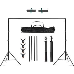 Kate Photo Backdrop Stand 10x8.5ft Adjustable Background Stand Kit for Photography (Indoor/Outdoor) and Party Decorations (Tripods with Threaded Crossbar)