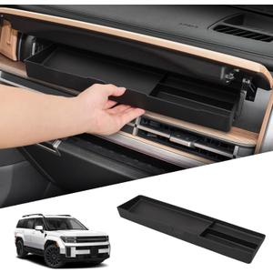 smabee Center Console Organizer Compatible with Hyundai Santa Fe 2024 2025 2026 Co-Pilot Storage Drawer Box TPE Storage Tray Interior Accessories Black