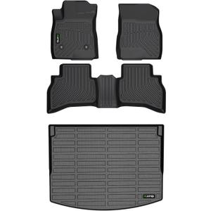 All Weather Floor Mats for 2021-2024 2025 2026 Chevy Trailblazer AWD & Cargo Liner(Only Fit Cargo in Upper Deck Position) Full Set Accessories - Black