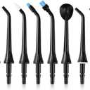 MySmile 10 Pcs Replacement Jet Tips Water Dental Flosser, Oral Irrigator Nozzle Set & Storage Case, Compatible MySmile Cordless Select LP211 and LP221 (Black)
