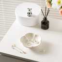 2 x Ring Holder Dish, Key Bowl, Ceramic Jewelry Tray, Trinket Dish, Decorative Plate for Friend Sister Mother Daughter (white)