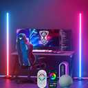 Corner Floor Lamp 2 Packs, Compatible with Alexa & Google Home, Smart RGB LED Corner Lamp with Music Sync 16M Colors 68+ Scene, APP and Remote Control, Ambient Lighting for Bedroom Living Gaming Room