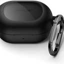 SURITCH Magnetic Cases for Bose New QuietComfort Earbuds (2024) Case Cover, Rugged Shockproof Protective Cover for Bose QuietComfort Earbuds with Magnetic Lok & Carabiner & Cleaning Kit, Black