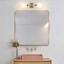 2-Lights Gold Wall Sconce with White Cylinder Glass Shades Modern Mid Century Bathroom Vanity Wall Light Fixtures Industrial Brushed Brass Wall Lamp for Bedroom Mirror Living Room Restaurant (Gold-Cylinder Glass Shades)