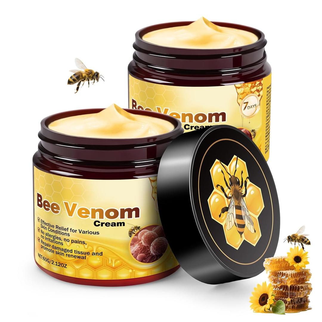 Bee Venom Skin Treatment Cream, Upgrade Restoration Cream For All Skin Type (2 PCS), Advanced Firming & Wrinkle-Reducing, (No BBD)
