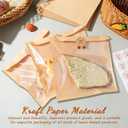 iplusmile 200 Pcs Kraft Cookie Bags with Window - 7.5" x 7.8" Greaseproof Bakery Bags, Heat Sealable Individual Packaging for Cookies, Bread & Donuts, with 200 Sealing Stickers, Not Microwave Safe