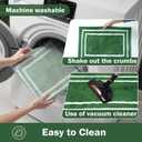 Uphome Bath Mat for Bathroom, 18x26 Modern Green Bathroom Rug Non Slip Machine Washable, Soft Plush Microfiber Absorbent Bathroom Mat for Tub, Shower, Floor, Sink