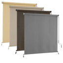 AOSKY Outdoor Roller Shades, Cordless Patio Shades Roll Up Outdoor Blinds, Roller Blinds Cloth for Porch Pergola Balcony Backyard Windows, 96" W x 96" H, Grey