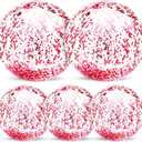 5 Pack Sequins Beach Balls 16 Inch 24 Inch, Inflatable Confetti Glitters Clear Beach Ball Swimming Pool Toy Birthday Party Supplies Pool Party Decorations Favors Gifts Water Balloons for Kids Adults (Pink)