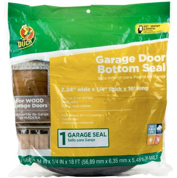 Duck Brand Black Garage Door Bottom Weather Stripping Seal for 2 Car Garage,  2.24" X 18' BLACK