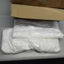 SuuWoee Arch Backdrop Stand Set of 2 With Cover (7.2FT+6FT) Gold Metal Wedding Arch Balloon Stand With Cover for Birthday Party Baby Shower Graduation Ceremony Decoration (White)