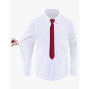 Boys Long Sleeve Button-Down Dress Shirts with Tie: 2 Fabrics (Stretch/Standard) & 2 Fits (Regular/Husky) 14