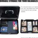 KYODOLED Metal Cash Box with Money Tray and Lock,Money Box with Cash Tray,Cash Drawer,11.81"x 9.45"x 3.54" Black X Large