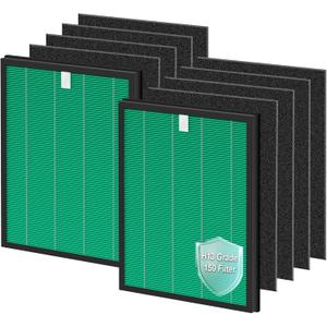 FFsign 150 Filter Replacement for Coway Airmega 150 Air Puri-Fier, 2 Pack Green True HEPA & 8 Pack Active Carbon Filters, for AP-1019C-FP