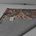 2x3 Rug, Washable Vintage Boho Carpet, Non Slip Low Pile Water Repellent Soft Print Pattern Indoor Rug for Living Room & Bedroom, Beige Red Green