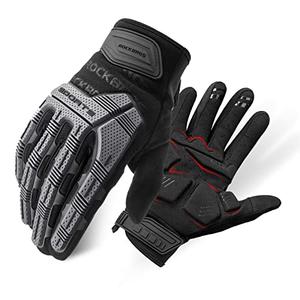 ROCKBROS Mountain Bike Gloves Dirt Bike Gloves Motorcycle Cycling Gloves with 6MM Gel Pad Touch Screen Knuckle Protection for BMX MX ATV MTB Racing Black-L