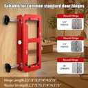 2-in-1 Door Hinge Jig and Lock Installation Kit, Upgraded Aluminum Alloy Router Template for Hinge Mortising 2.5" to 5", Door Hole Drilling Tool for Knob/Deadbolt, 1/4" 5/8" R, Square Corner Hinges